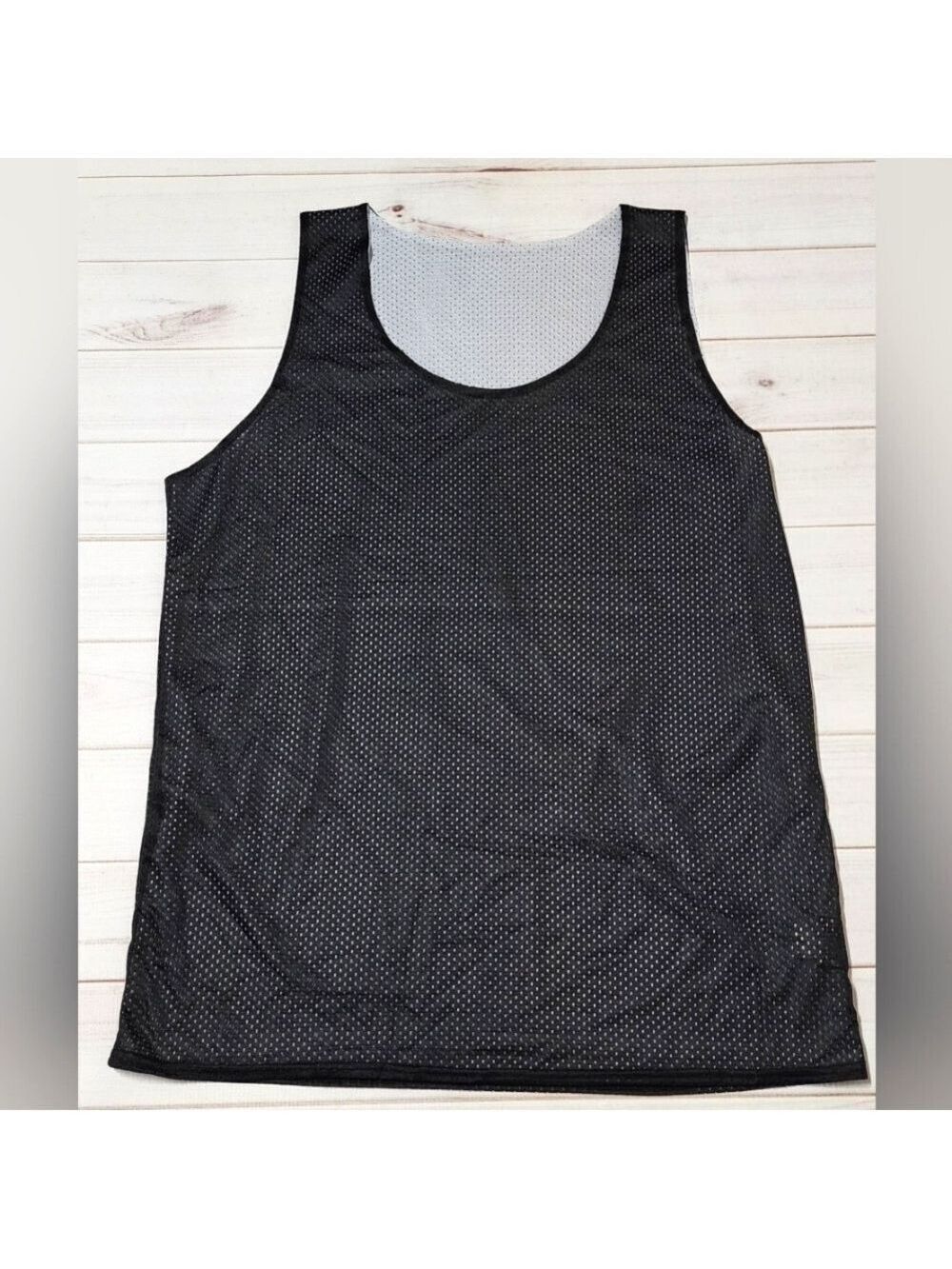 Badger Sport Pro Mesh Reversible Black And White Tank Top Various Sizes - New - Picture 3 of 6